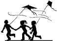 sketch of children and a kite